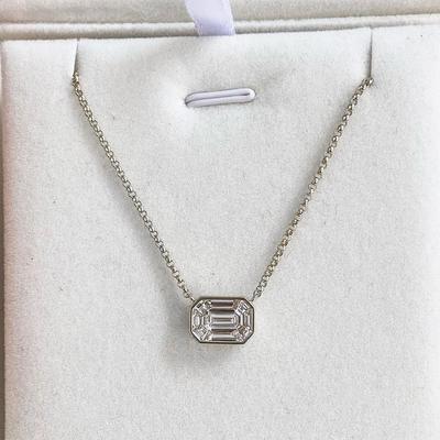 Huitan New Trend CZ Pendant Necklace for Women Single Geometric Cubic Zirconia Fashion Versatile Female Accessories Hot Necklace