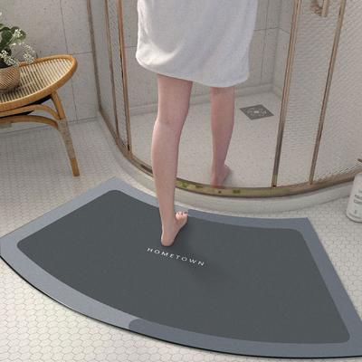 Diatom Mud Floor Mat Arc-shaped Dirt-resistant Anti-slip Mat Household Absorbent Bathroom Floor Mat Bathroom Door Simple Foot Mat