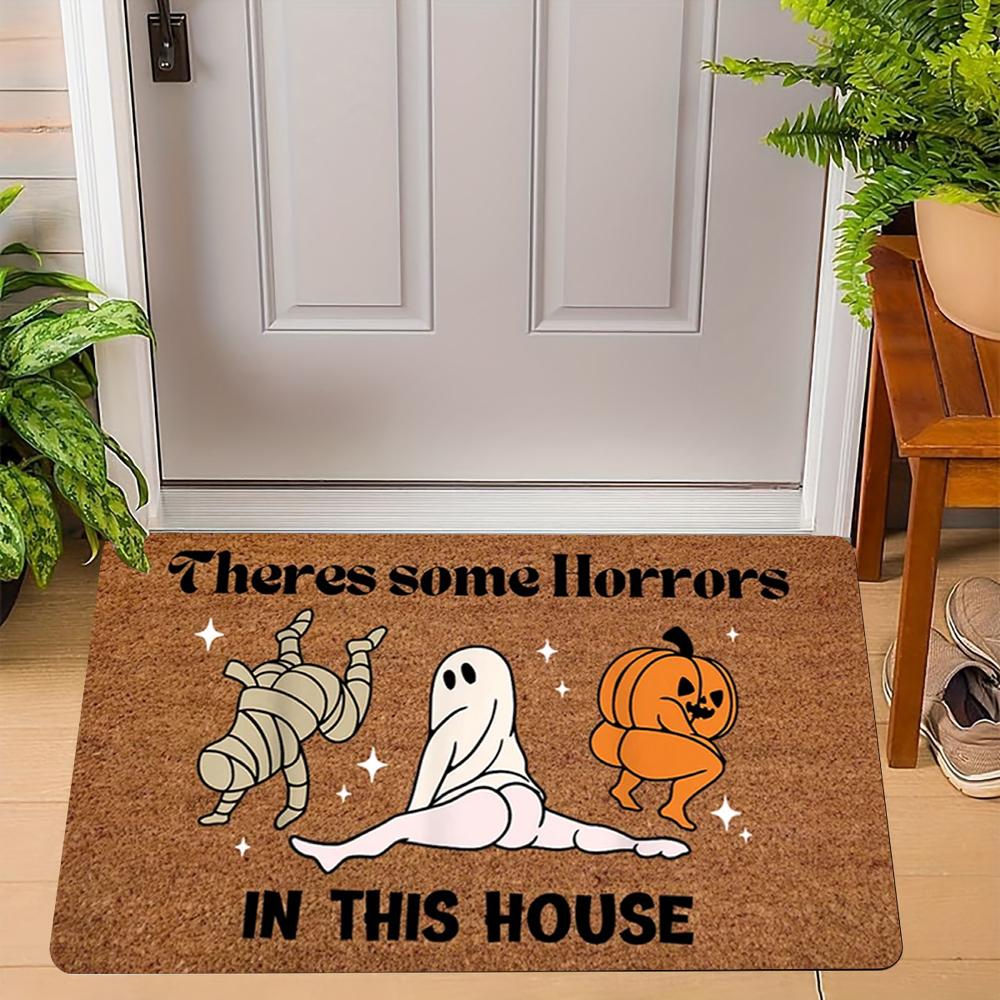 Funny Halloween Doormat, Funny Doormat, Halloween Door Mat, Welcome Mat, Funny Door Mat, There's Some Horrors in This House