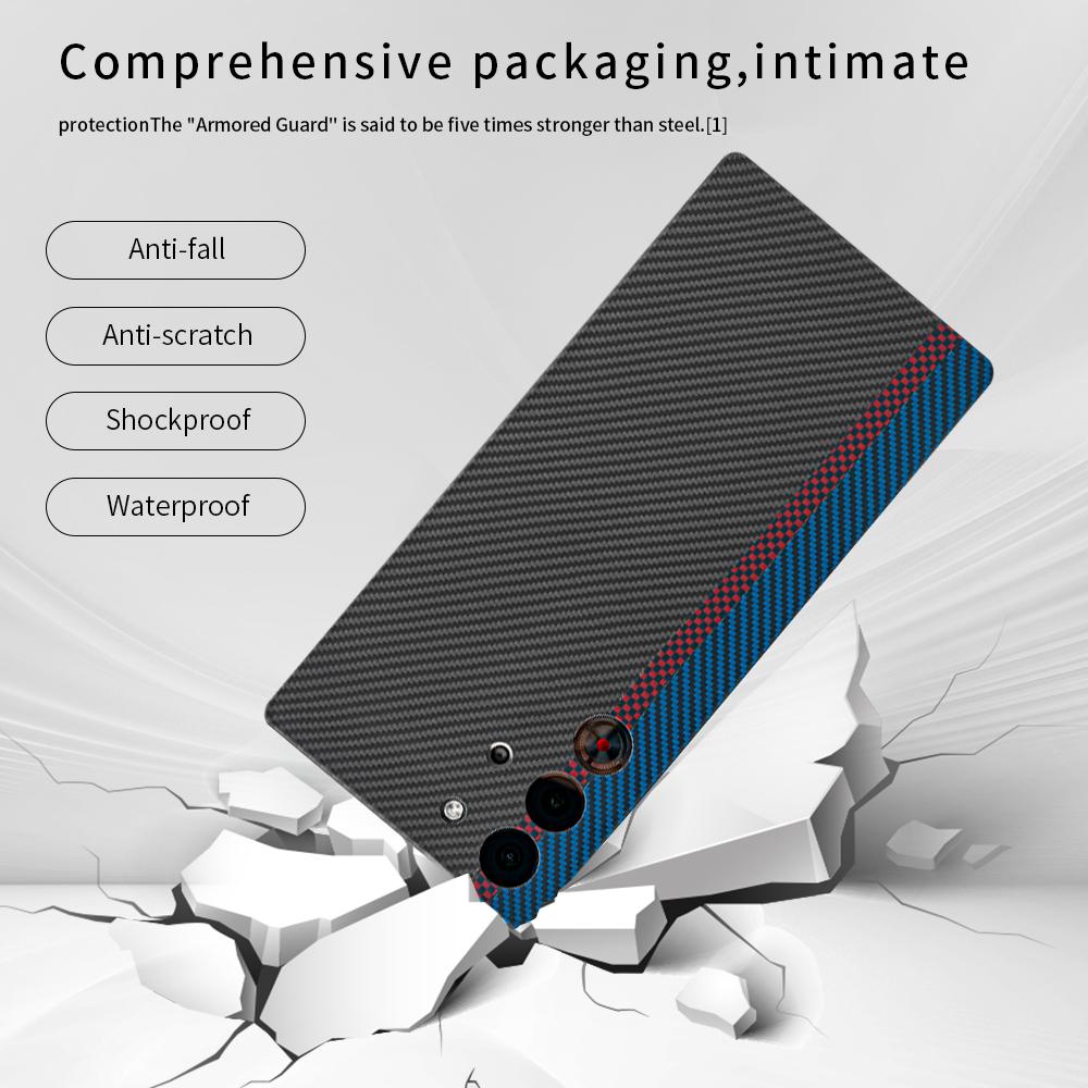 For Redmagic 10 Pro/10 Pro+/10 Air/10SPro/10SPro+ Carbon Case Aramid Fiber Kevlar Fabric Thin Hard Cover Magnetic Black Slim