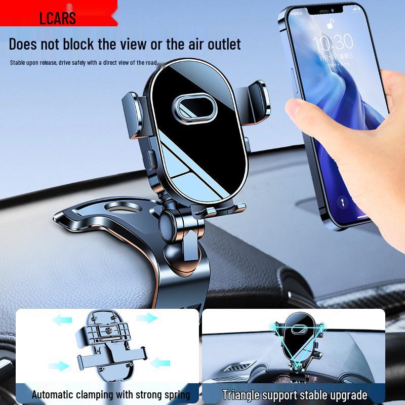 2025 Anti-Shake Car Phone Mount - Center Console Dashboard Clip & Navigation Stand