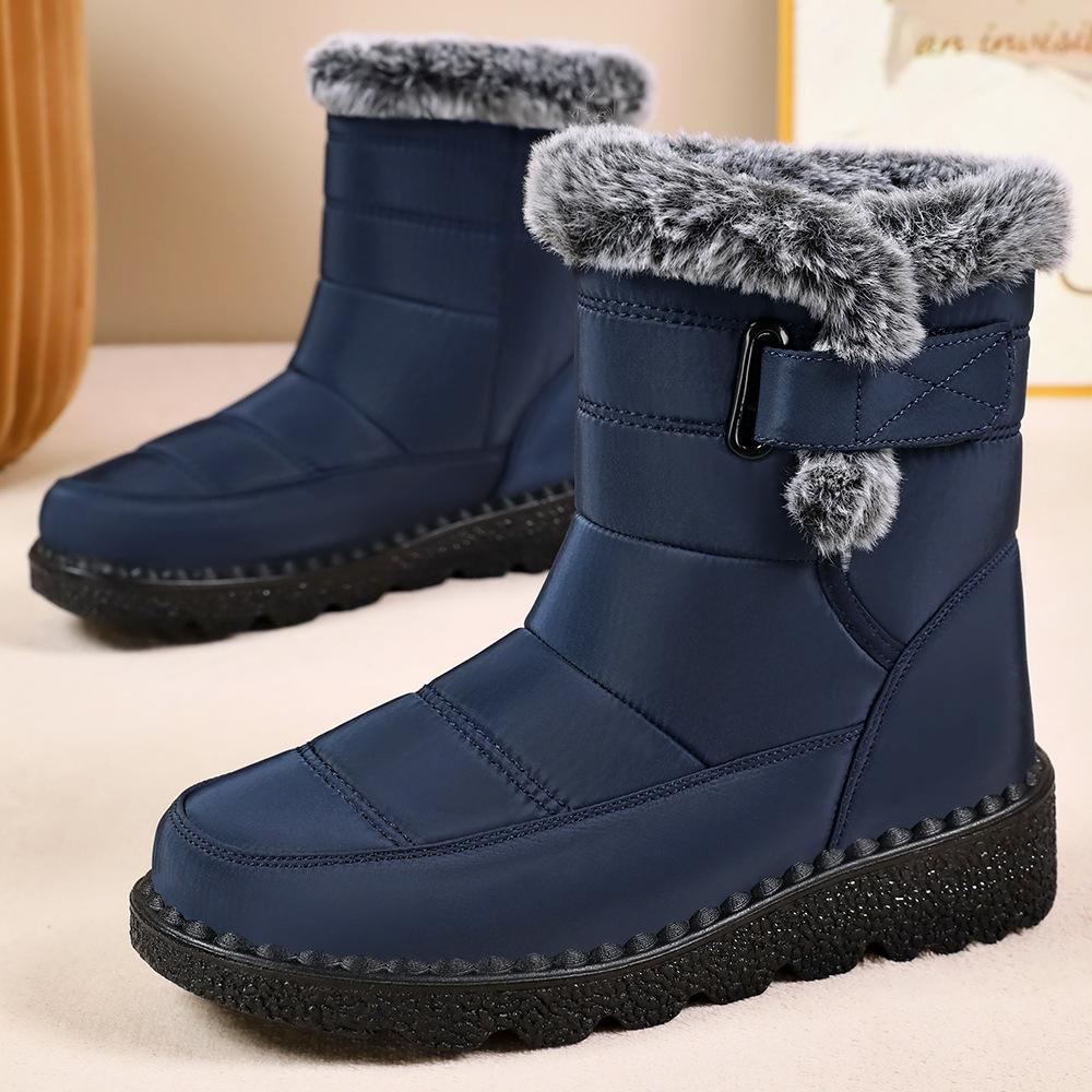 Snow Boots Women's New Winter Velvet Thickened Warm Cotton Shoes Waterproof, Non-slip and Comfortable Medium Tube Thick-soled Cotton Boots