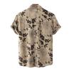 Ethnic Style Men's Casual Small Floral Plum Blossom Short Sleeved Shirt