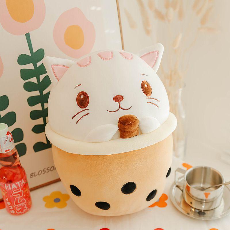 

Huggable Bubble Tea Animal Plush Toy Stuffed Doll For Kids Cat,30cm/11.81in