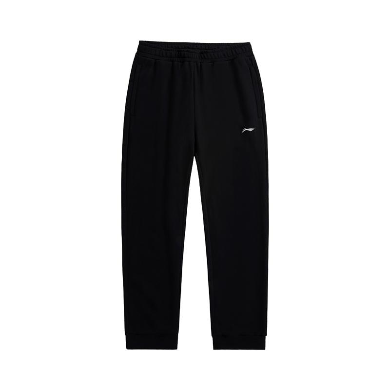 

Li-Ning Elastic Solid Color Loose Fit Cuffed Training Running Knit Pants Men bottoms Black AKLUE31-1