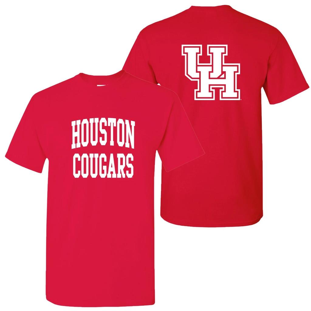 University of Houston Cougars Front and Back Print T-Shirt - Red