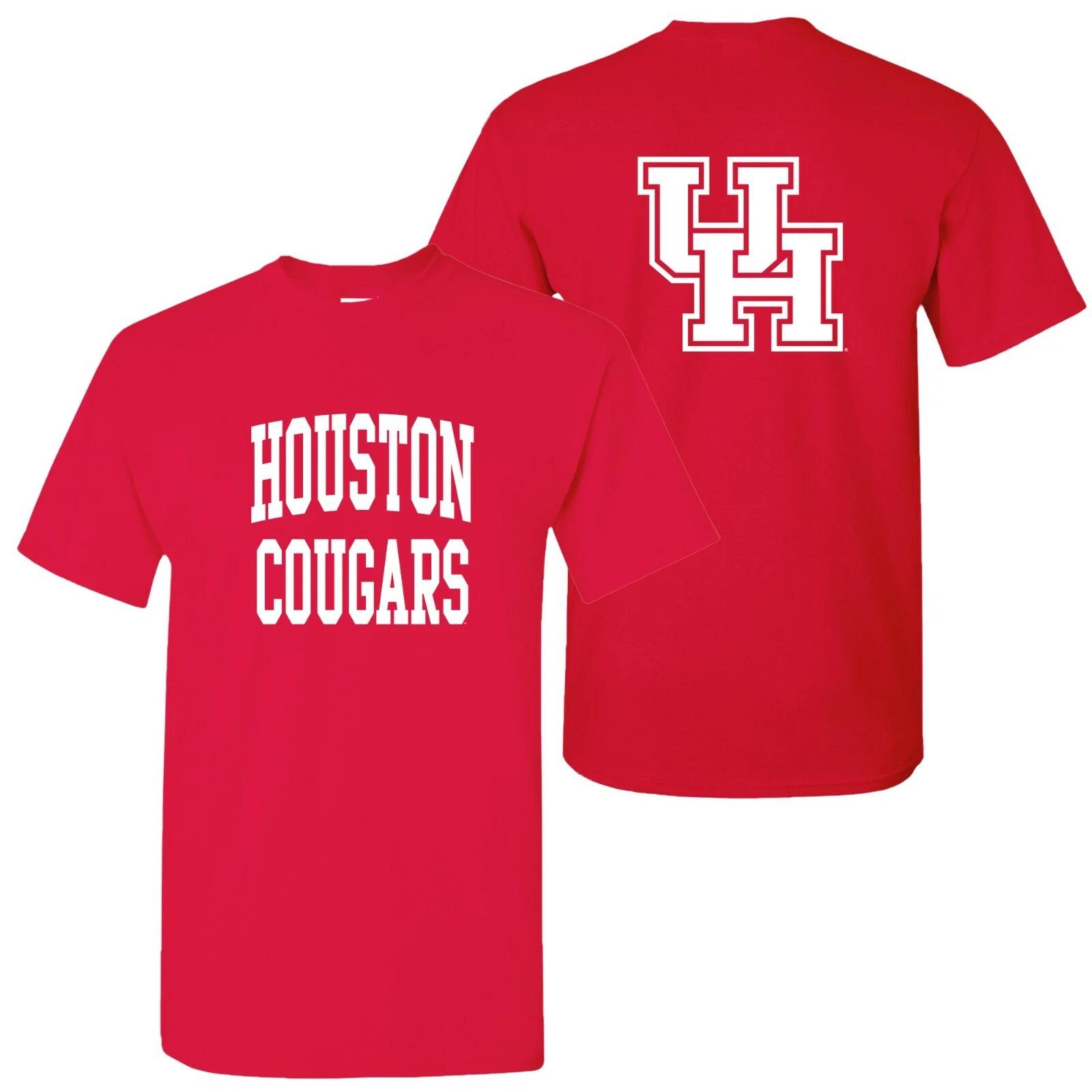 University of Houston Cougars Front and Back Print T-Shirt - Red L