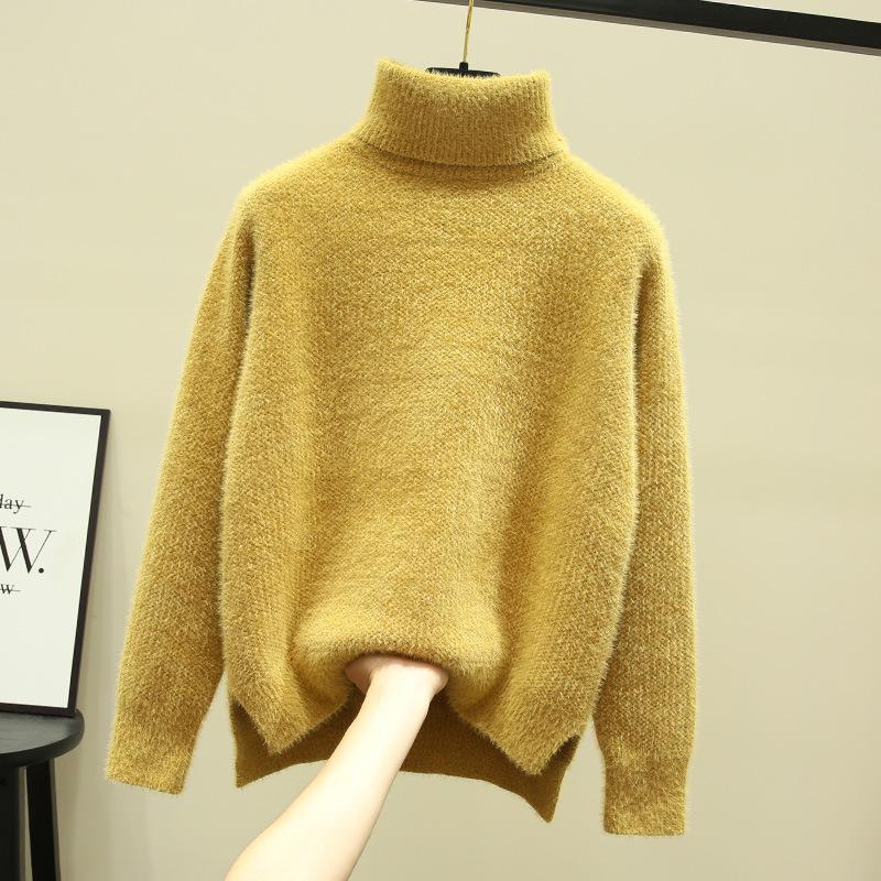 Loose High Neck Sweater for Women Autumn and Winter Knitted Base Sweater for Women
