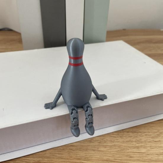 Bowling Buddy Figurine Bowling Ball Ornament with Articulated Legs Mini Bowling Pin Decoration Collectible for Home Shelves Desks Tables Display