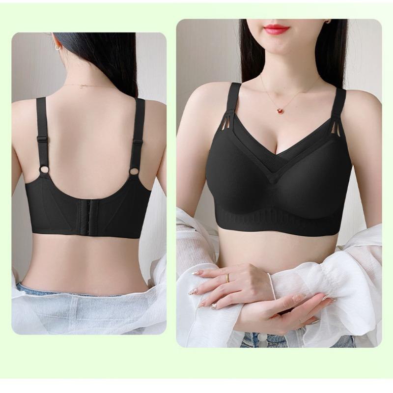 Plus Size Women Fixed Cup No Underwire Thin Comfortable Bra For Large Bust