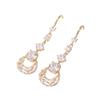 Copper-Plated Gold Micro-Set Zirconia Tassel Earrings with Silver Needle Studs – High-End Light Luxury Versatile Design.