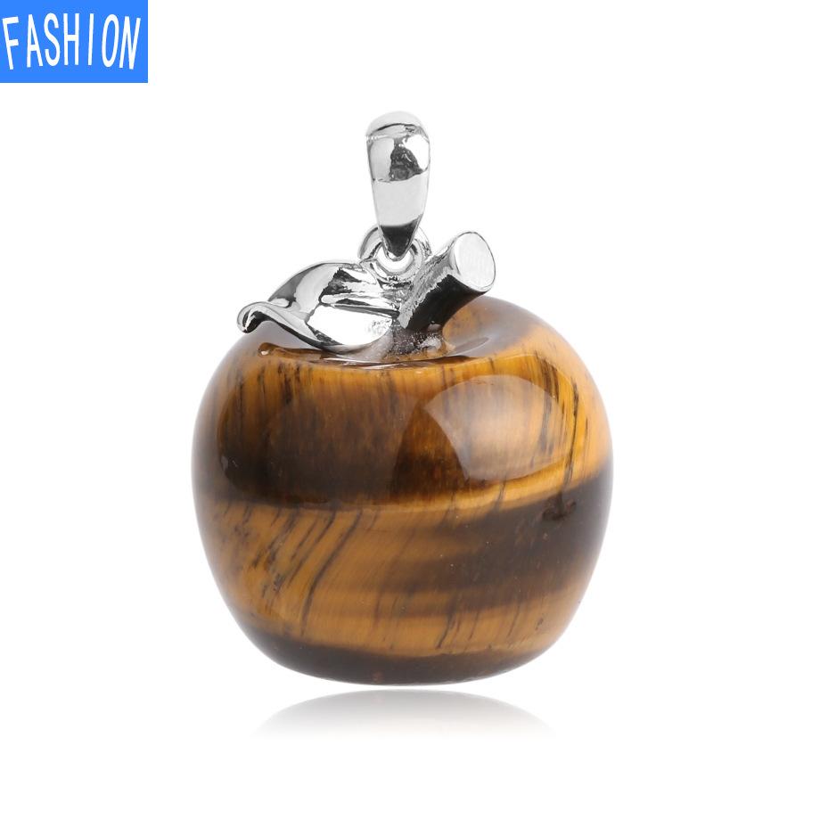 Natural Crystal Apple Pendant Summer Bead Chain Necklace Women'S European And American Fashion
