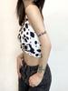 AltGoth Streetwear Y2k Cow Camis Women Dark Gothic Hollow Out Backless Crop Tank Top Harajuku Vintage Sexy Grunge Emo Alt Outfit