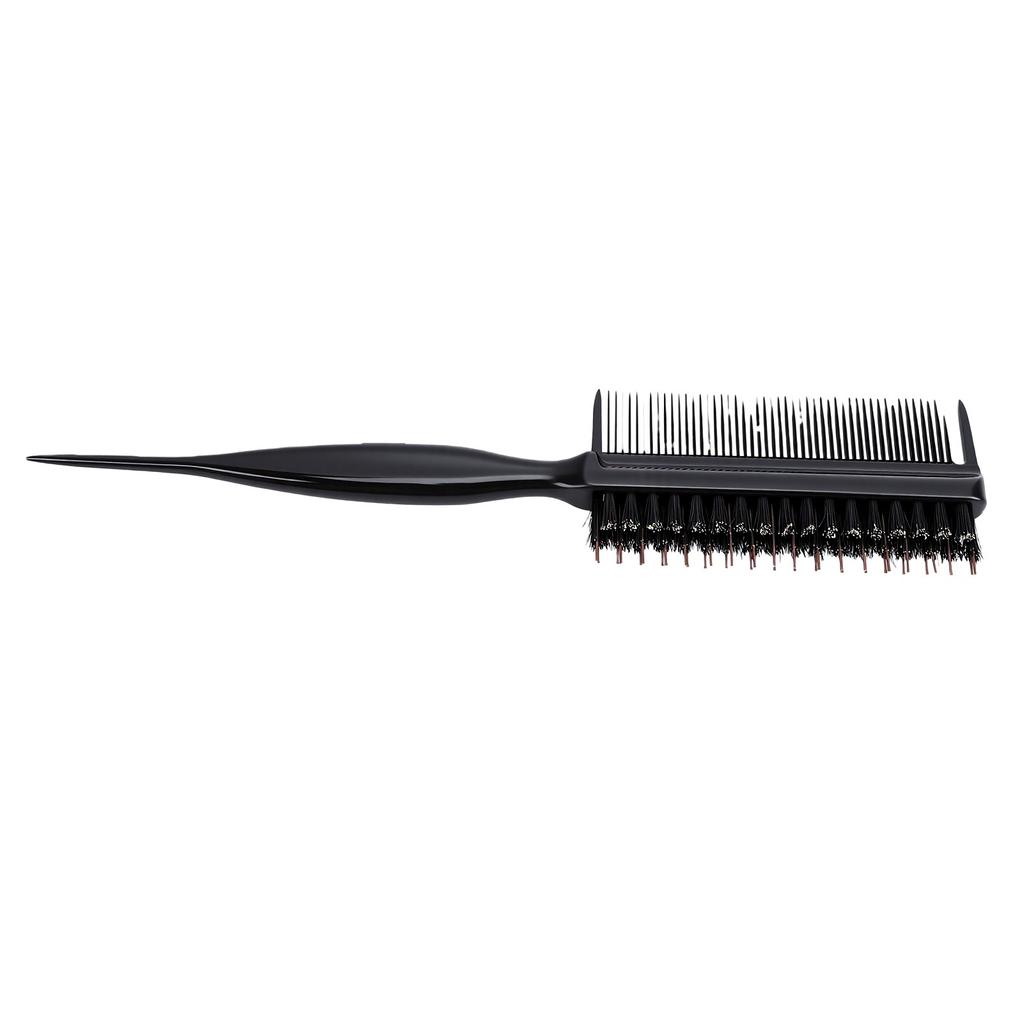 Double Sided Hair Brush Comb Rat Tail Fine Tooth Styling Comb for Sectioning Parting Black