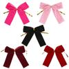 12/24Pcs Christmas Bow Red Gold Mini Xmas Tree Velvet Bowknot For Home Decoration Wedding Decor Navidad New Year Party DIY