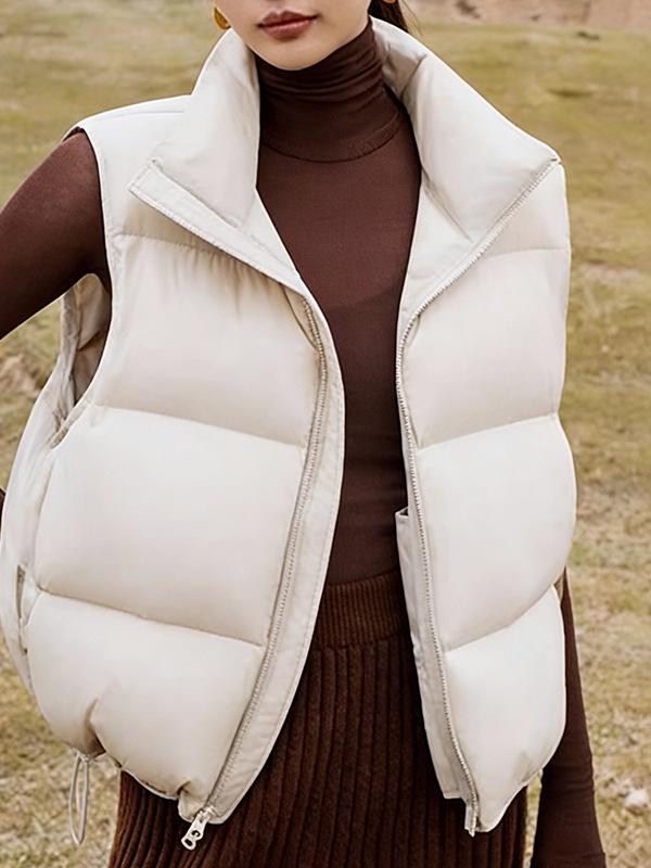 Women's Stand Collar Puff Down Vest - New Style Winter Sleeveless Gilet