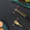Household Barbell Shape Chopstick Pillow Stainless Steel Electroplate Spoon Holder Japanese-Style Fork Stand Paintbrush