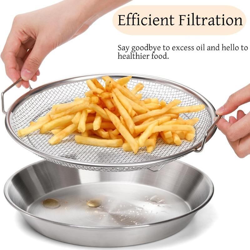Edelstahl Ölfilter Schale, Wiederverwendbarer Runder Netzkorb, Frittieren Grillen, Küchensieb, Obst Gemüse Wasserfilter