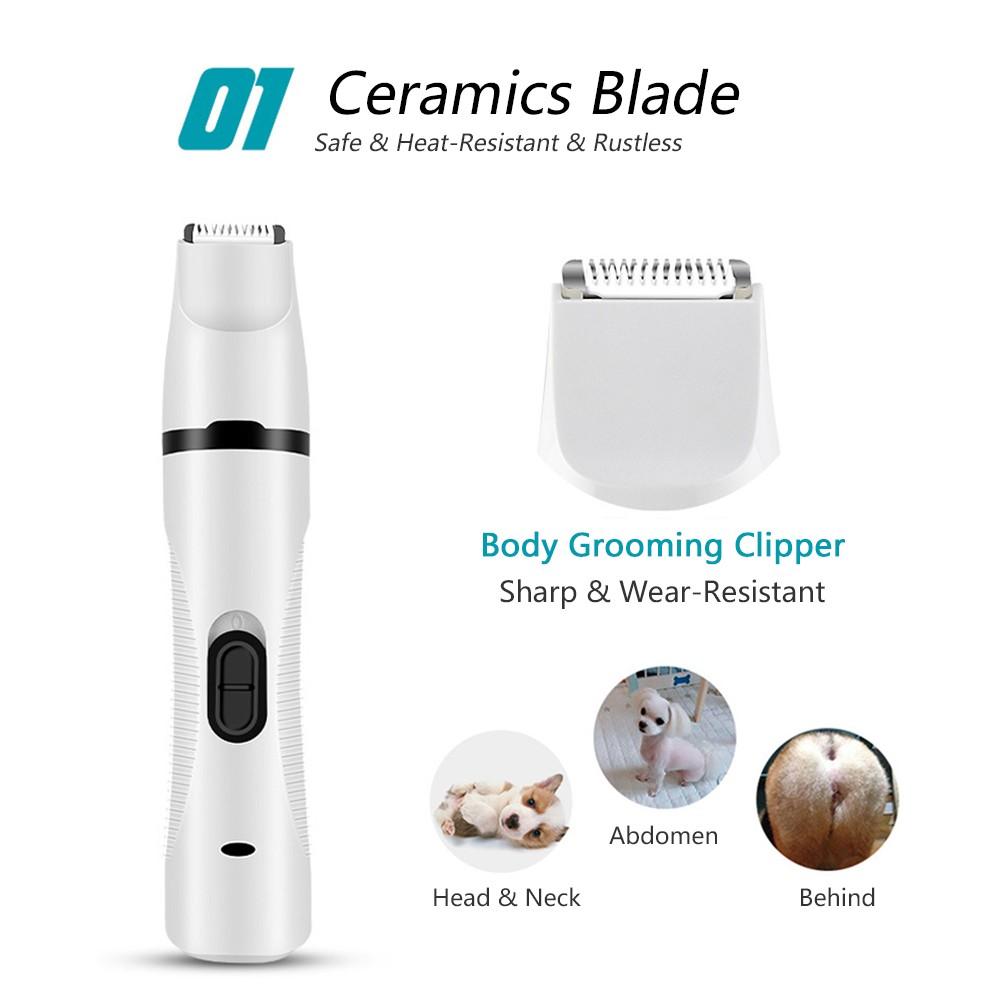 

Pet Nail Grinder Multi-Functional Dog Cat Hair Trimmer 3 in 1 Electric USB Rechargeable Low Noise Grooming & Smoothing Tool Type A
