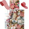 Beautiful Christmas Red And White Check Ribbon For Stylish Bow Crafting And Decor
