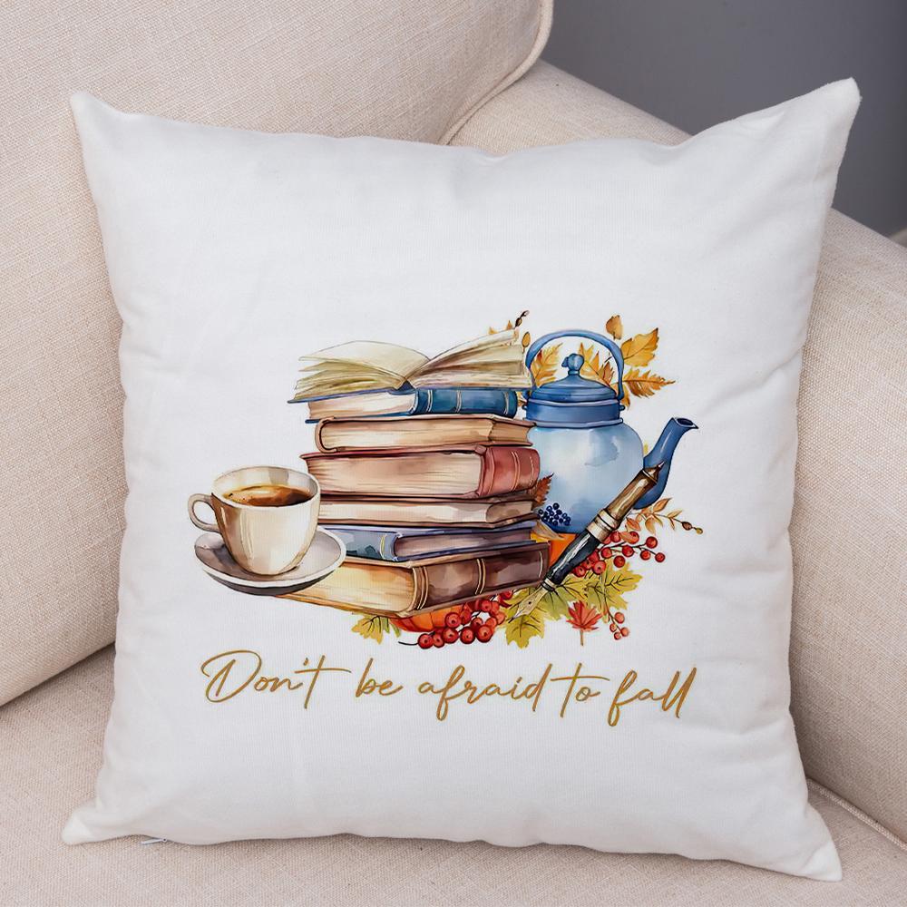 Happy Harvest Season Pillowcase Double Print Fall In The Air Cushion Cover Soft Plush I Love Autumn Pillowcase for Sofa Home Car