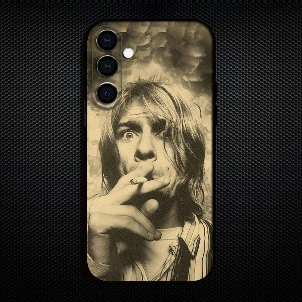K-Kurt C-Cobain Rock Phone Case For Samsung Galaxy A73/A72/A71/A70/A53/A52/A51/Others Soft Black Shell