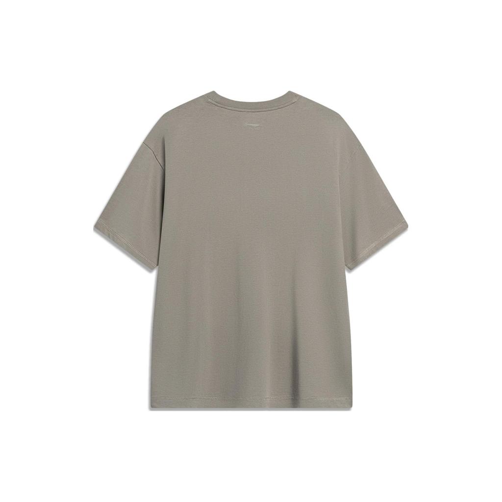 Futter Bequem Weich Logo-Druck Gerippter Rundhalsausschnitt Locker Kurzarm T-Shirt Unisex Oberteile Granatapfel-Schalen-Gelb AHST723-5