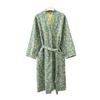 Ropa de dormir de algodón puro para parejas Kimono Bata de baño Manga larga Cuello en V Ropa de noche con cinturón y bolsillo Ropa para el hogar para hombres y mujeres