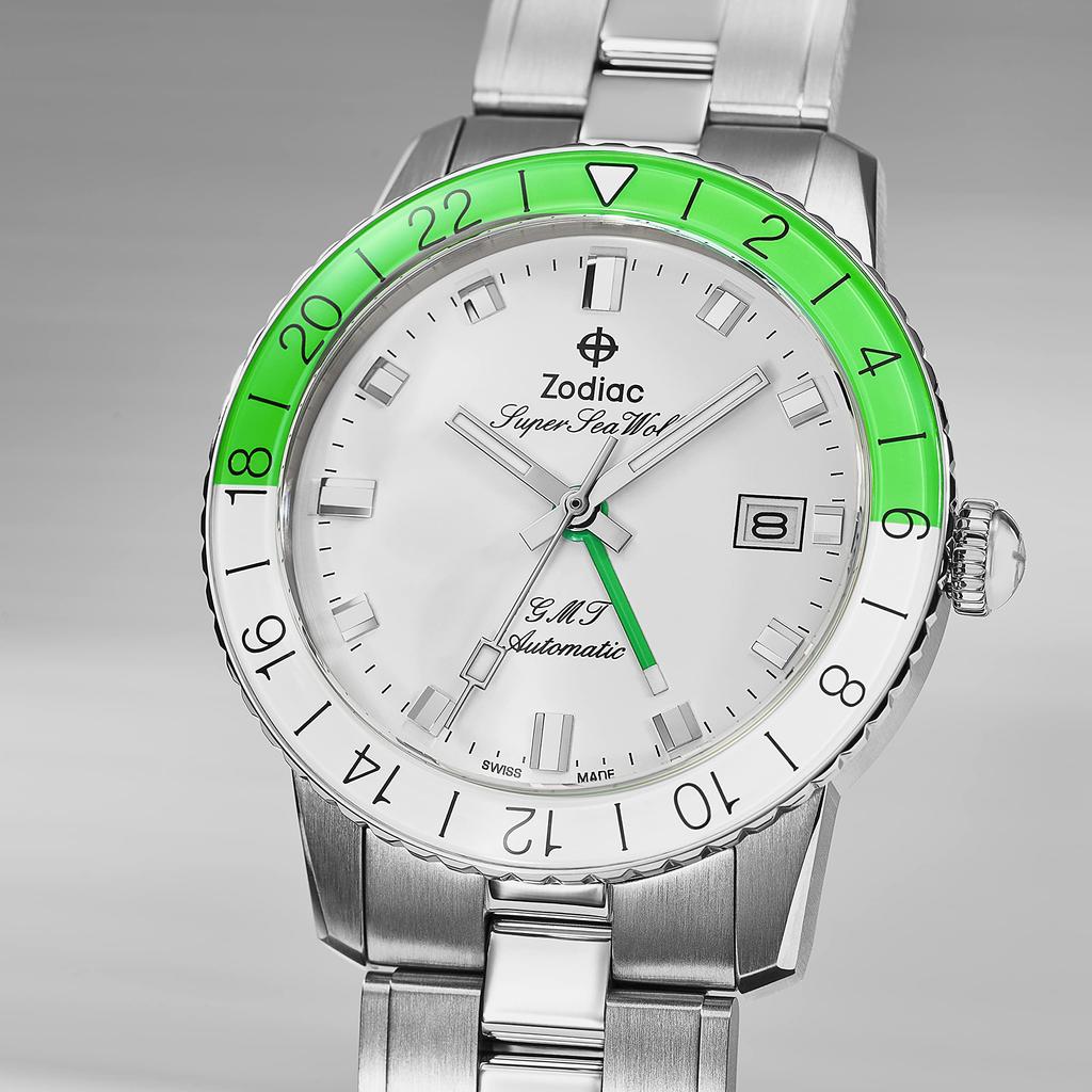 Zodiac SUPER SEA WOLF 53 ZO9411 Men's Automatic Watch, Silver, Officially Imported