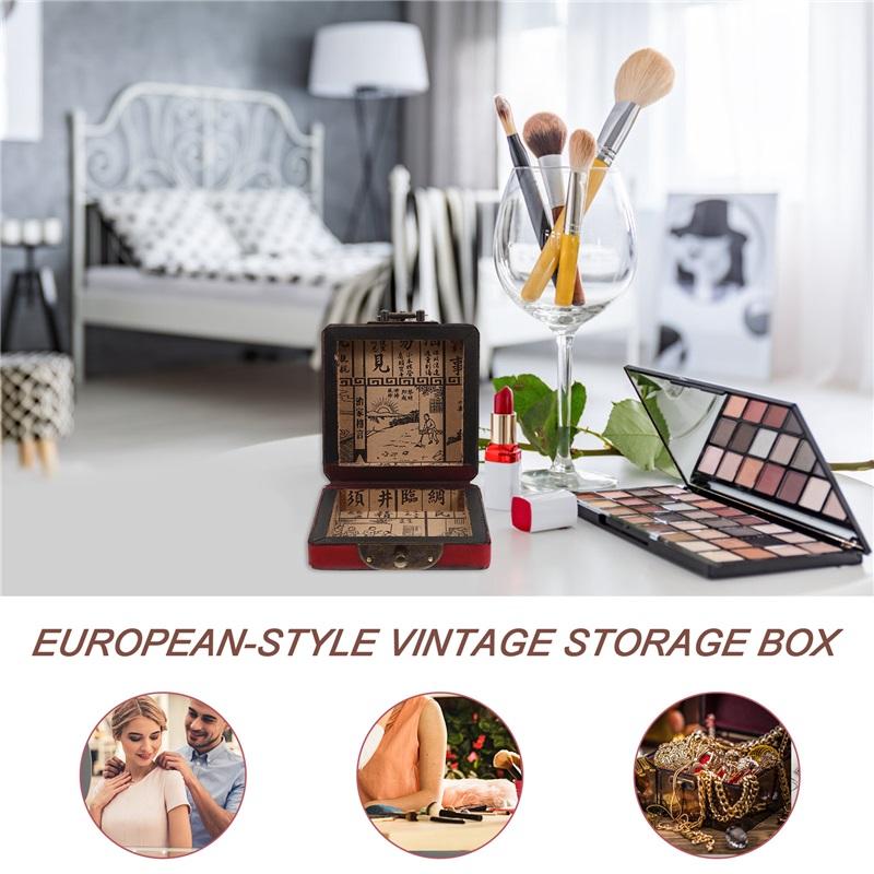 Vintage Wooden Keepsake Boxes Jewelry Box Decorative Storage Chinese Trinket Box Ring Holder Earring ganizer Wooden Boxes For
