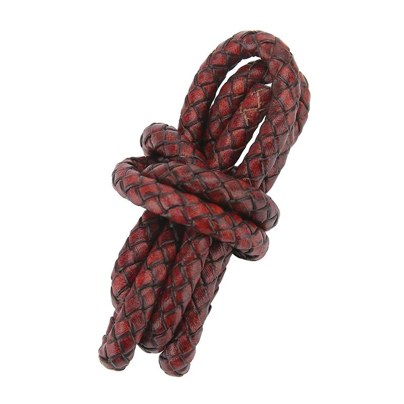 1/2 metru/balení Kulaté pletené šňůrky z pravé kůže 3/4/5/6 mm Vintage kožená šňůrka Pro výrobu kožených náramků a šperků