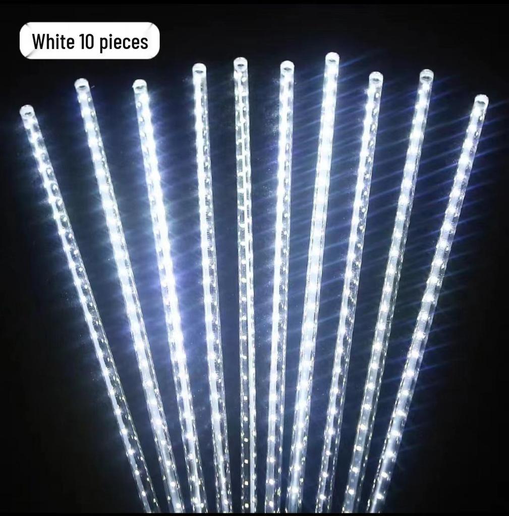 Colorful Meteor Shower LED Solar String Lights: Flashing, Flowing, Waterproof Outdoor Decoration