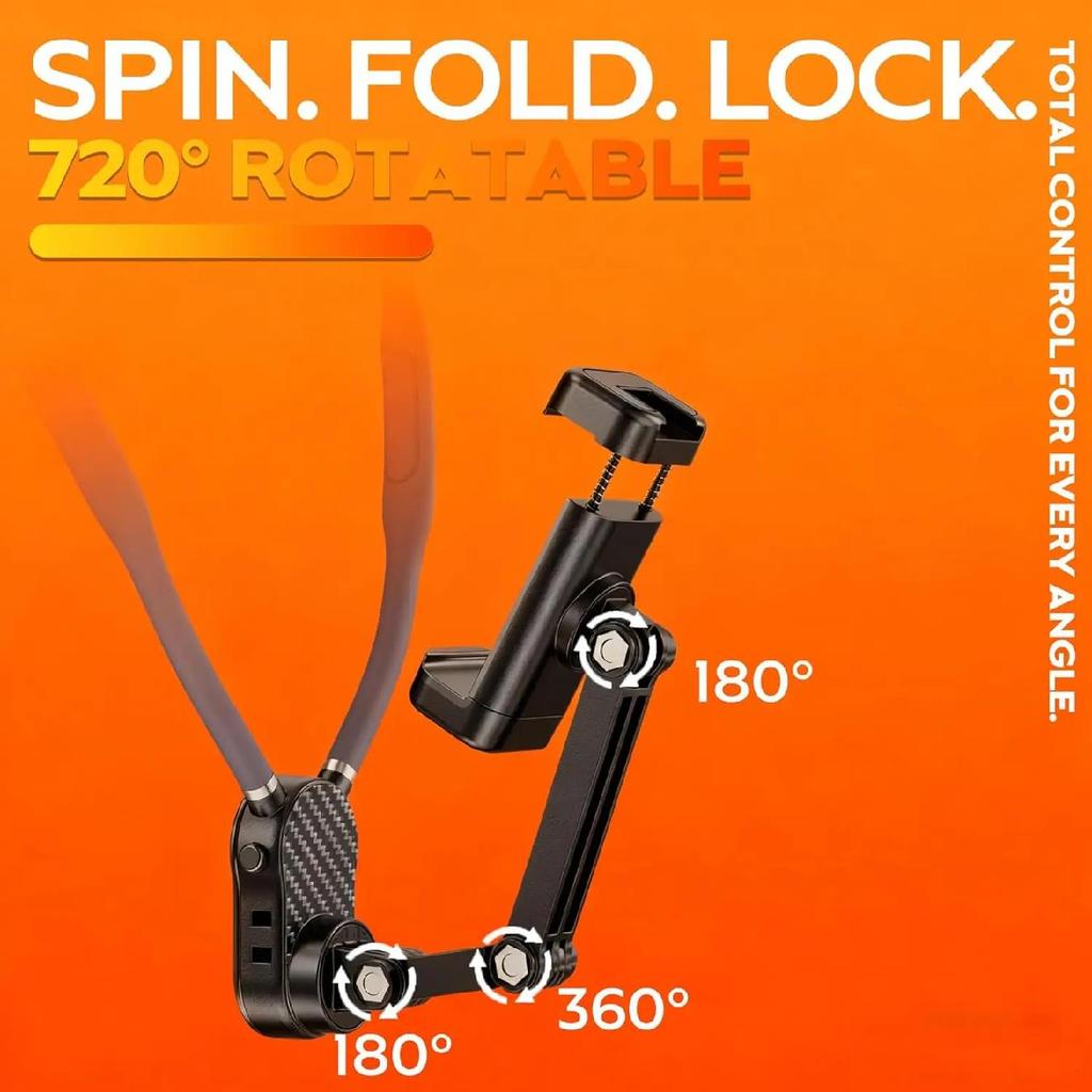 Magnetic Neck Phone Holder POV/Vlog Recording Selfie Hand Free Neck Mount Cooking/Riding Video Fliming Anti-Shake Chest Strap 6