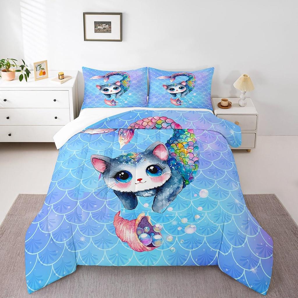 Feelyou Cartoon Car Kids Comforter Set Construction Bedding Set for Boys Toddler Decor Equipment Trucks Comforter Cartoon Car Excavator Trac