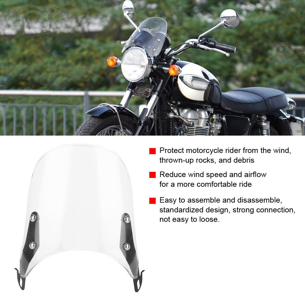 Windscreen Wind Deflector Motorcycle Suits 5 7  Round Headlights Windshield for YAMAHA(White)