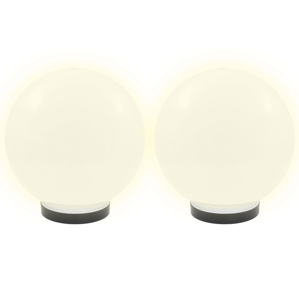 vidaXL LED-Gartenleuchten 2 Stk. Kugelförmig 25 cm PMMA