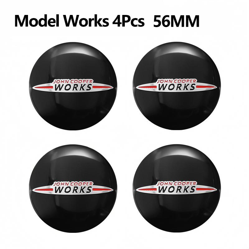 

4Pcs Car Wheel Hub Center Metal Decals Sticker Accessories For Mini Cooper JCW Works F54 F55 F56 F57 F60 R50 R52 R53 R55 R56 R57