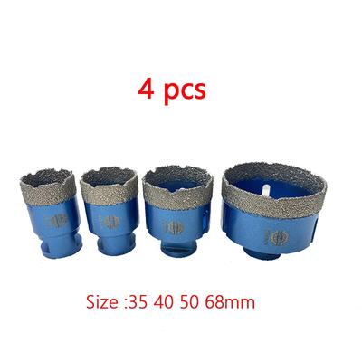 M14 Gelötete Diamantbohrer-Set, Trockensauger-Kernbohrer-Set, für Porzellanfliesen, Kronen, Granit, Marmor, Lochsägen-Werkzeuge, 4-teilig