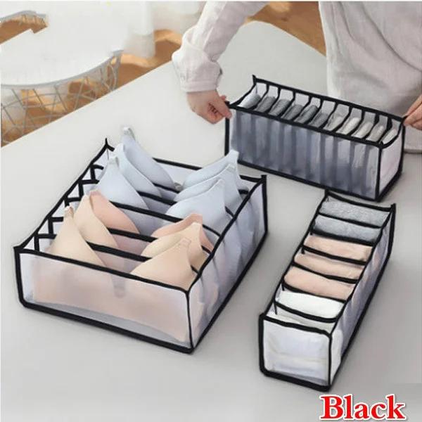 

Органайзер для хранения бюстгальтеров и носков, ящик для хранения, органайзер для нижнего белья, органайзер для гардероба, органайзеры для одежды, шкафы, ящики для хранения чёрный