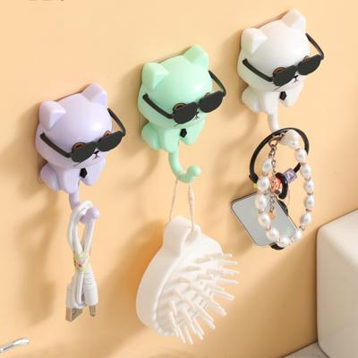 1 para organizerów domowych w stylu kota z kreskówek DIY okrągły haczyk wodoodporny