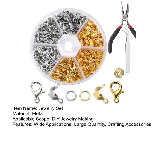 463-Piece Bracelet Clasp Set Jewelry Making Set with Lobster Clasps Split Rings Bead Tips Pliers Tweezers DIY Bracelet Tool Kit for Crafts