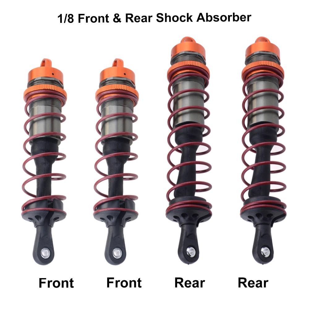 4Pcs Shock Absorber 120mm Front 140mm Rear Metal Damper Suspension for HPI TROPHY FLUX 107016 1/8 RC Racing Car Truggy ZD Racing