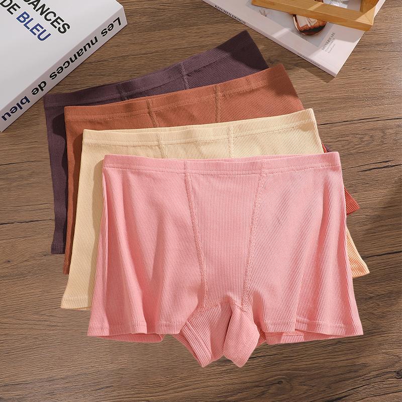 4Pcs Women's Panties Cotton Seamless Sports Boxers Underwear Female Solid Color Briefs Cozy Lingerie Intimate Underpants S-XXL