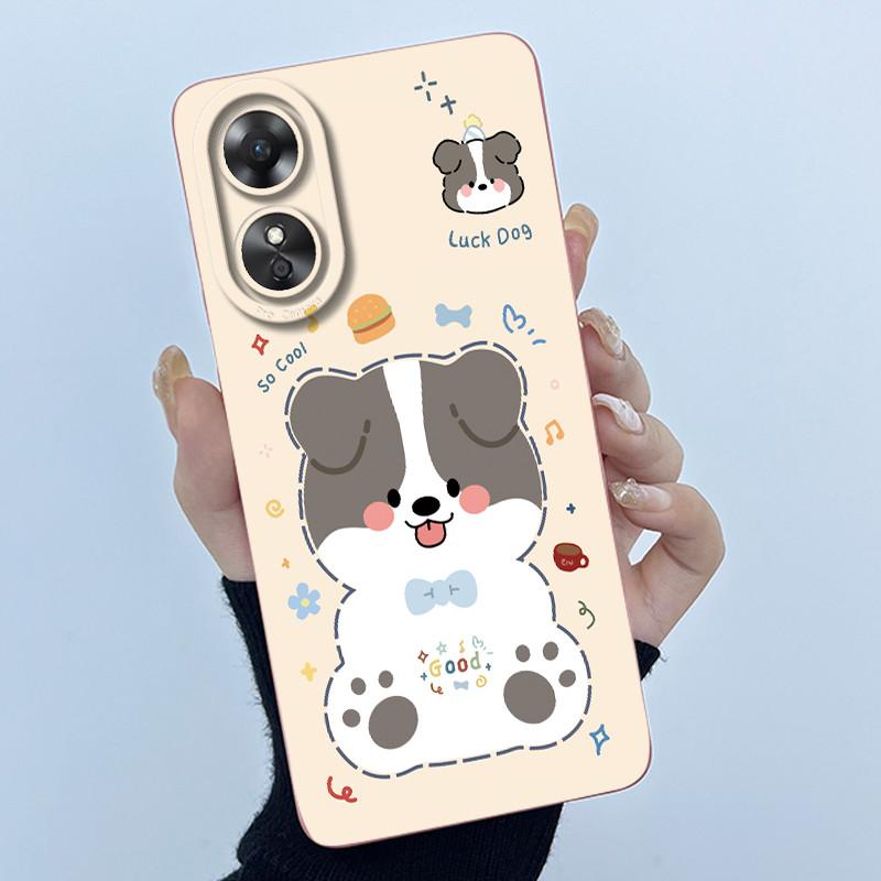 For OPPO A17 A17K 2022 CPH2477 Case Back Cover Cute Panda Sweet Girls Soft Silicone TPU Phone Case Shockproof Protective Casing