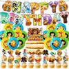 Birthday Party Decoration Set Includes Banner Balloons Cake Toppers and Character Cutouts for Themed Celebration Suitable for Indoor Outdoor Use