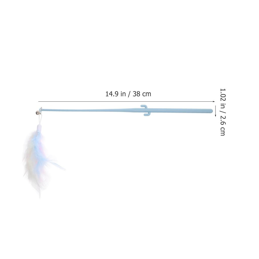 3Pcs Cat Wand Interactive Teaser Stick Bell Plume Multifunctional Cat Engaging Play Fishing Pole for Indoor Cats Self-Activity