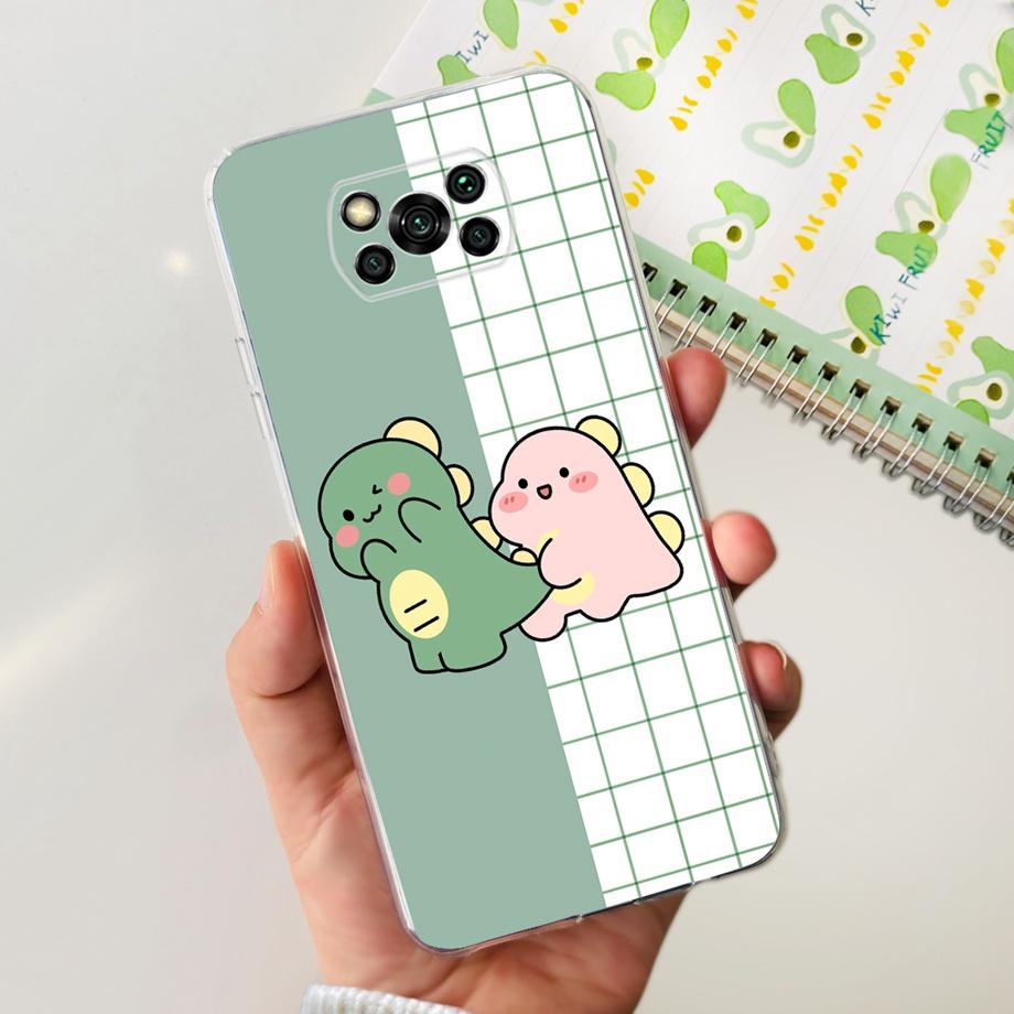 For Xiaomi Poco X3 Pro PocoX3 Case Soft Silicone Clear TPU Capa Fashion Latter Cartoon Cute Pattern For Xiomi Poco X3Pro x 3 Bag