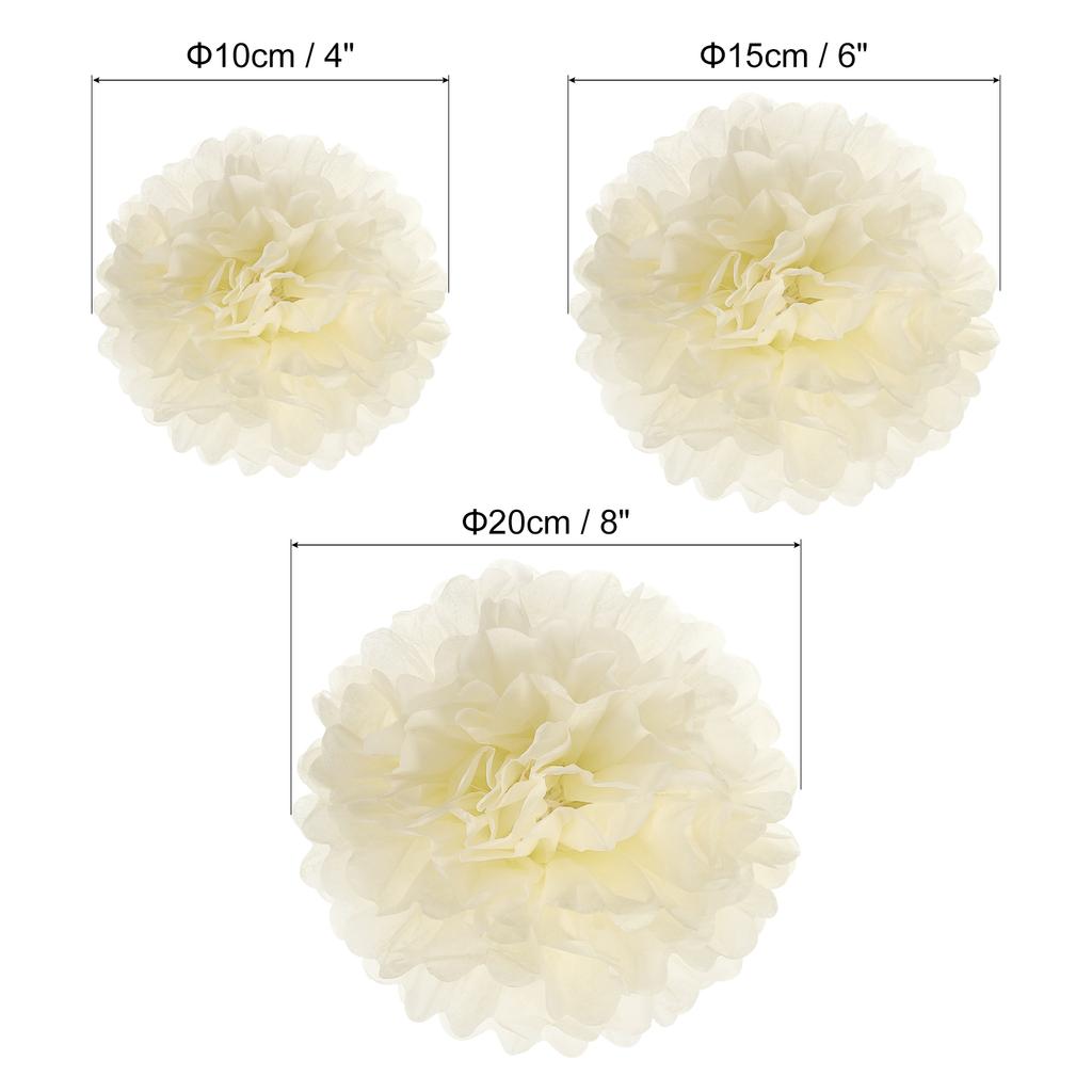 4"/6"/8" Tissue Pom Poms Flowers, 12 Pack Paper Flower Ball for Wedding Bridal Shower Birthday Bachelorette Party