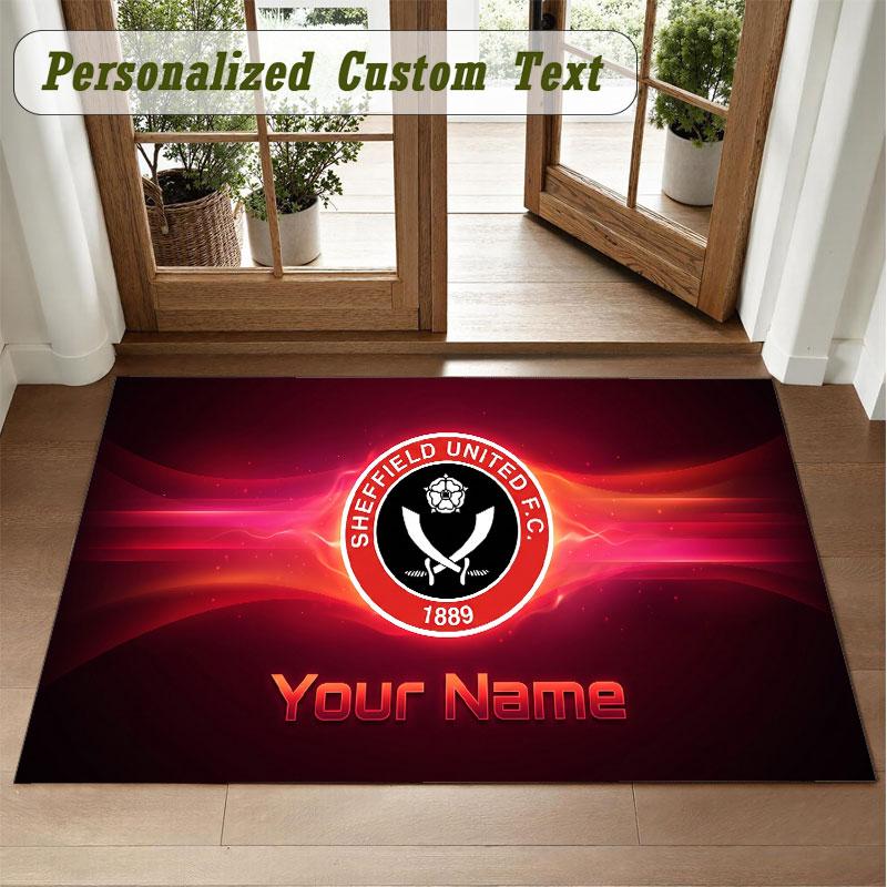 Crystal Velvet Square Rug Custom NameSheffield United FC Pattern Non Slip Home Floor Decor Rug