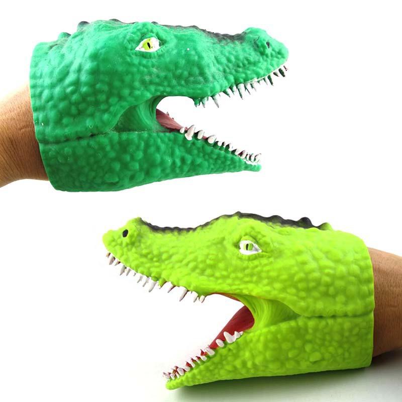 Realistic Crocodile Hand Puppet Tpr Soft Rubber Shark Glove Role Playing Prop Ocean Animal Hand Puppet Interactive Toy Characters)
